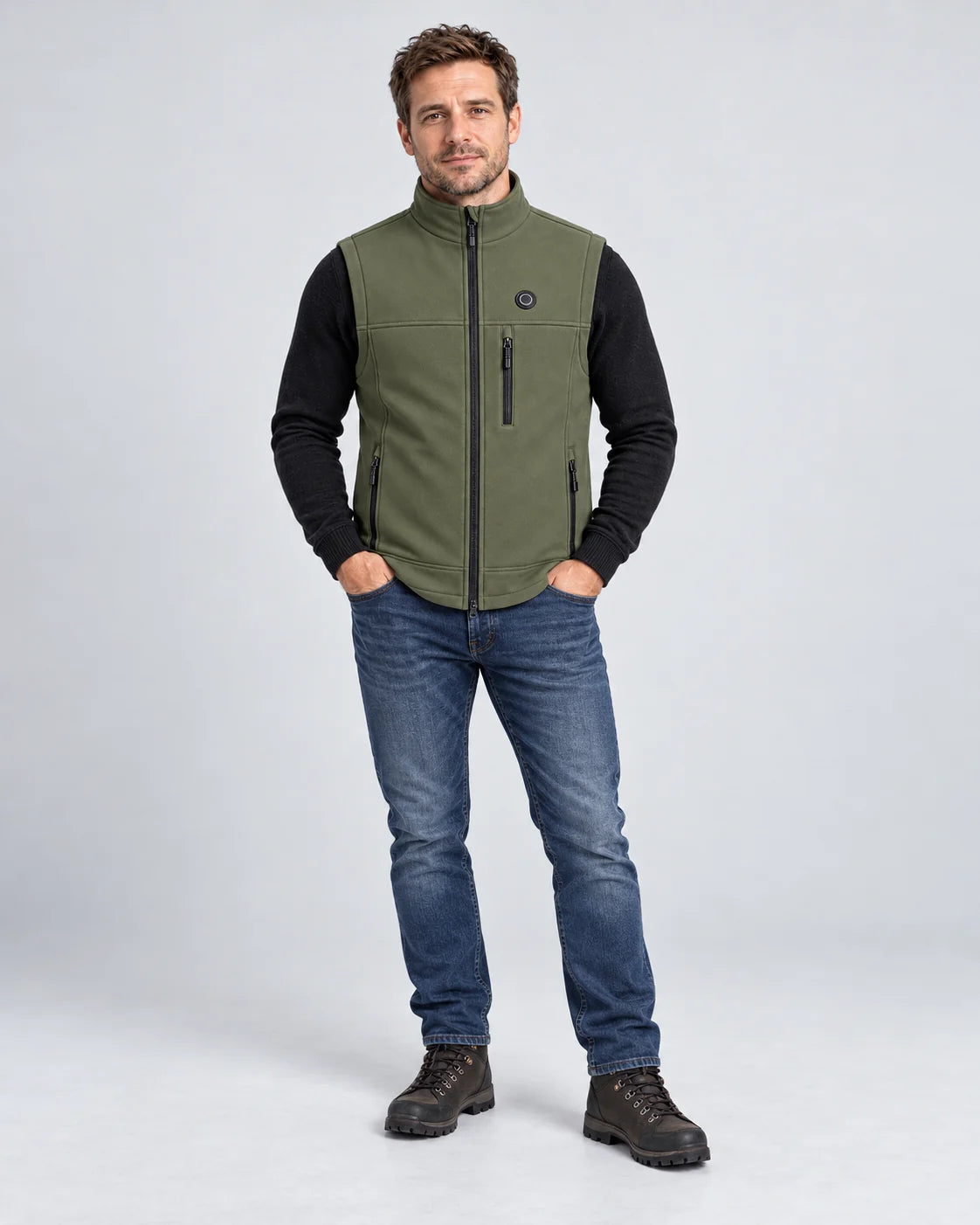 Unisex heated vest PyreFit Allora, full-length view