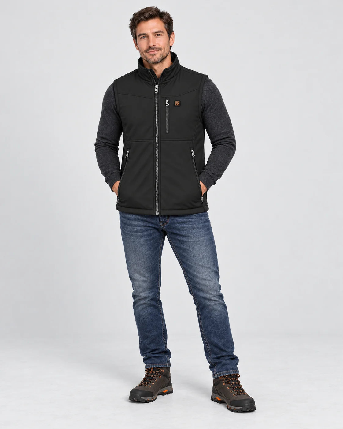 Heated outdoor vest PyreFit Relior, full-length view