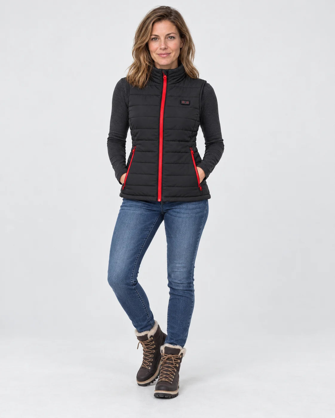 Women's heated vest PyreFit Silvaia, full-length view