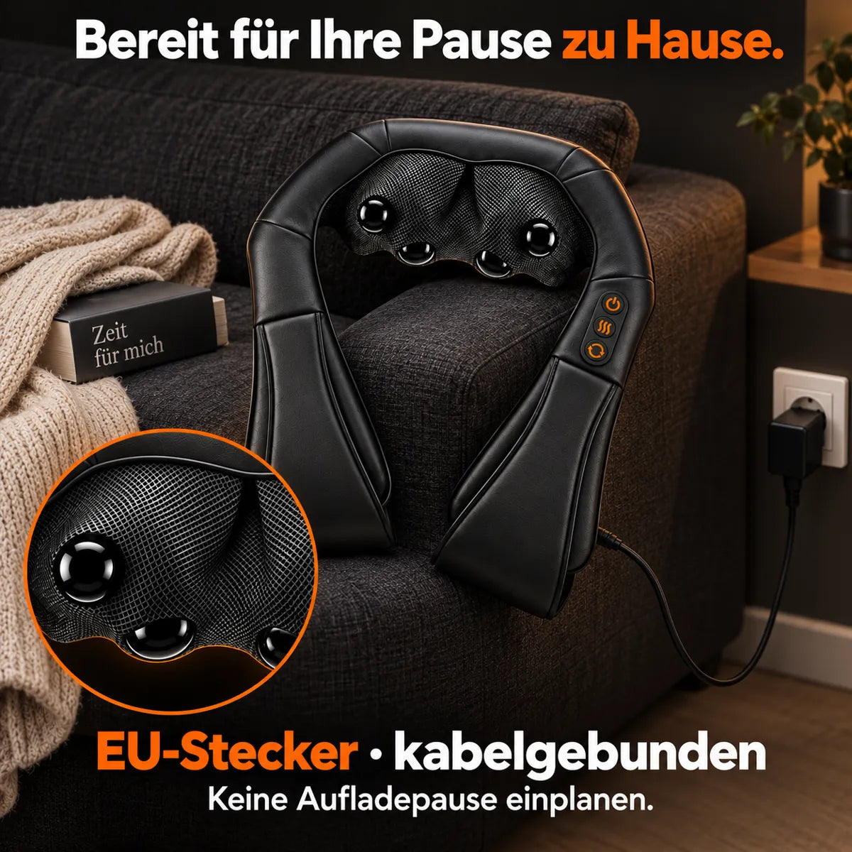 Shiatsu massager: corded use at home