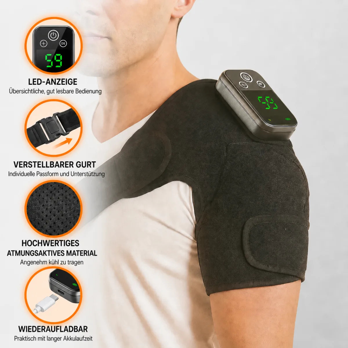 Adjustable strap of the shoulder wrap