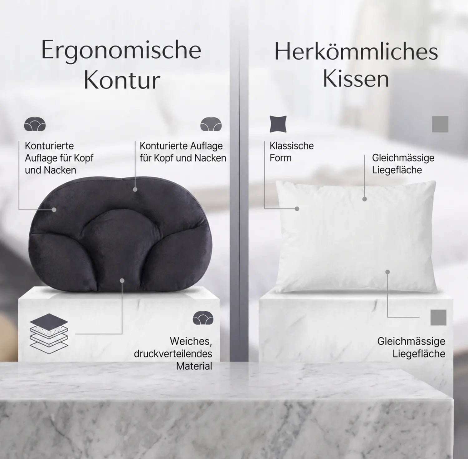 Une solution plus épurée que les formes d'oreillers classiques