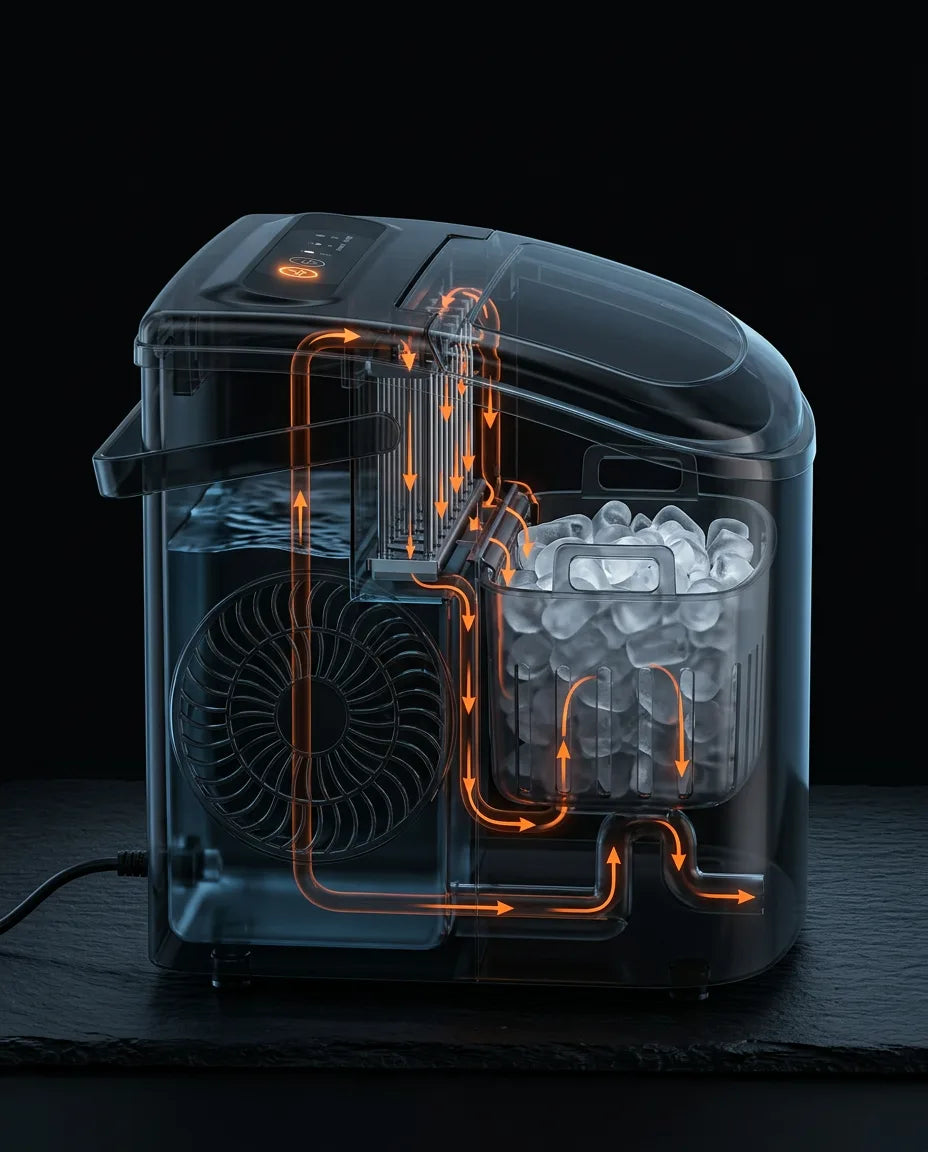 Self-cleaning cycle for pure, safe ice every time