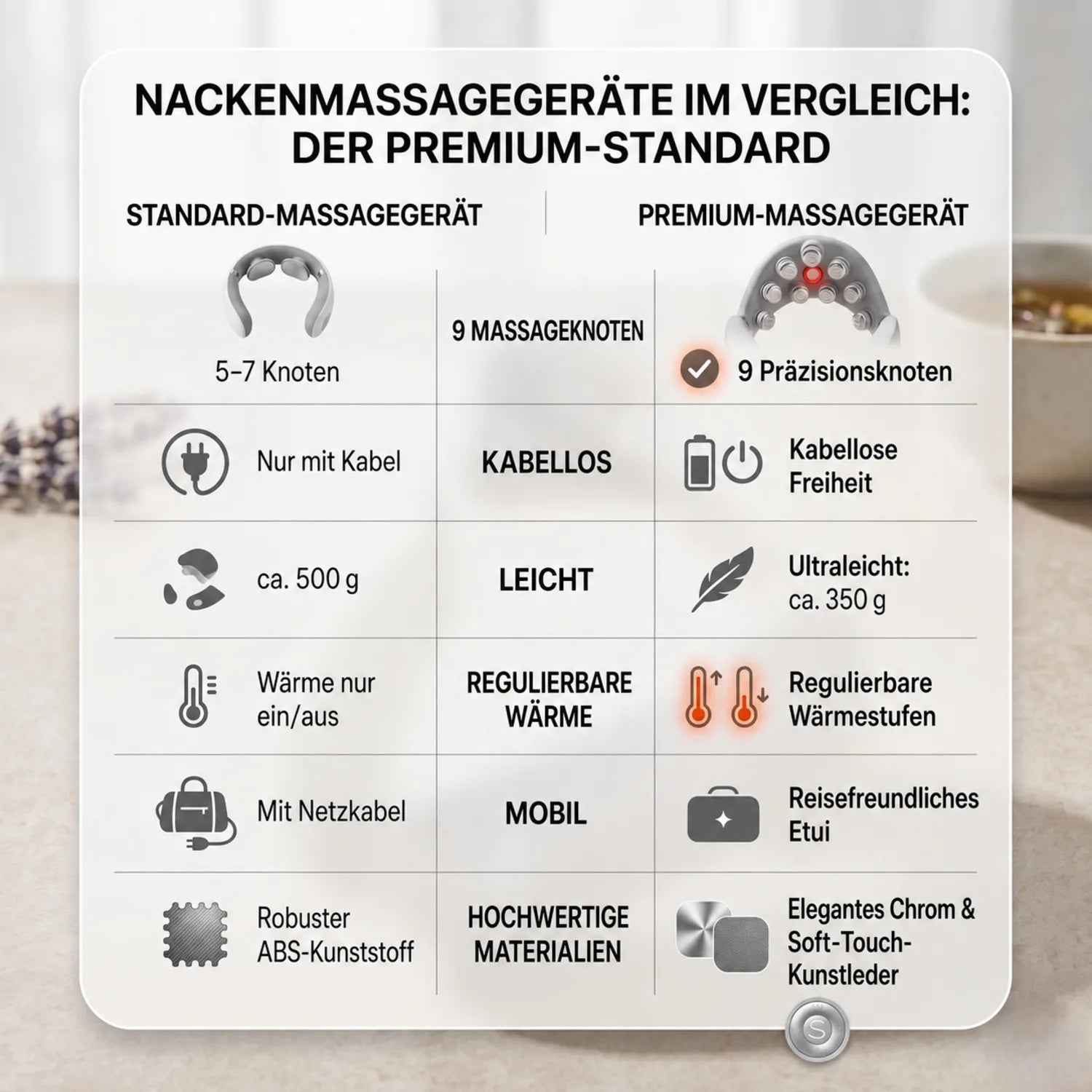 Neck massagers compared – standard and premium model