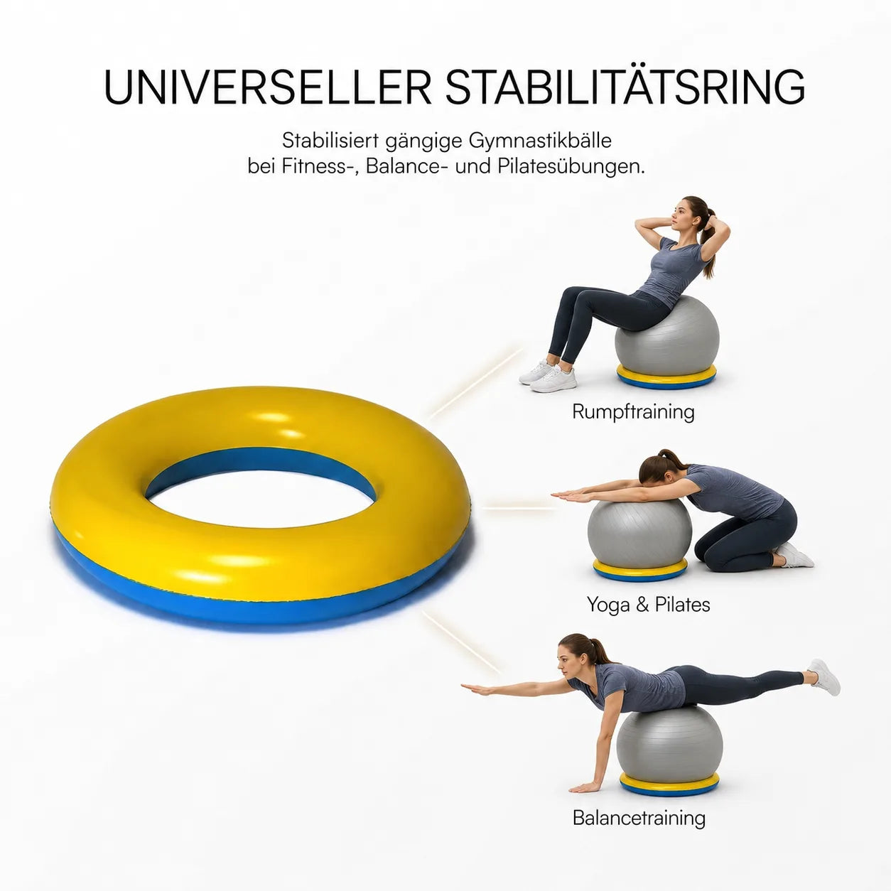 Compatible with most standard exercise balls