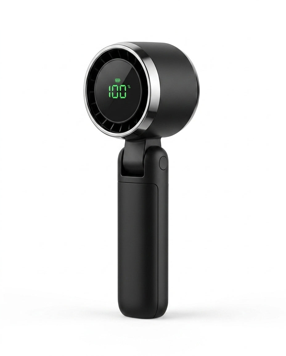 Turbo Handheld Fan with Digital Display – Foldable and USB-C Rechargeable – product image 1