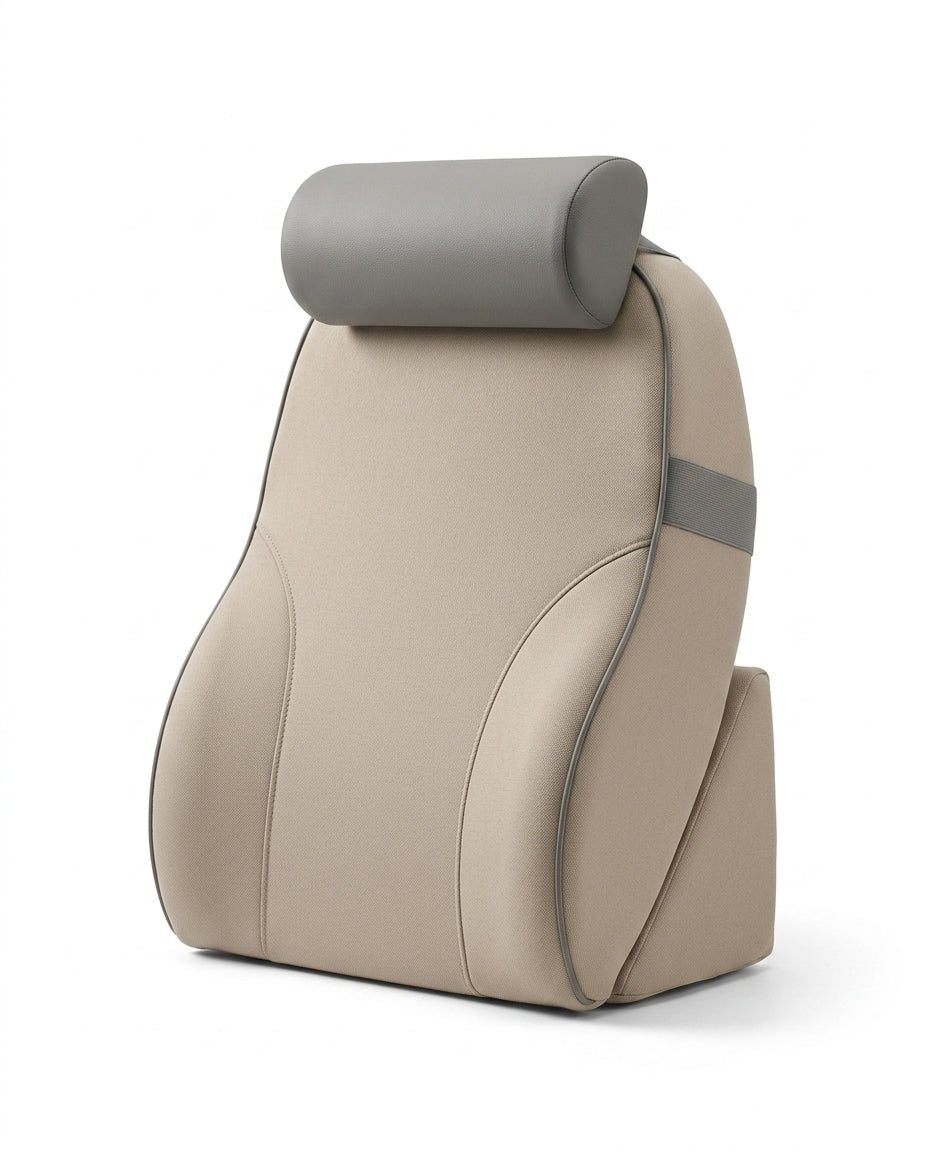 Bed backrest – structured support with side bolsters and neck roll – product image 1