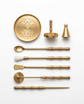 Ensemble d'outils à encens en laiton – accessoires rituels pour encens en poudre et en cônes – image du produit 1