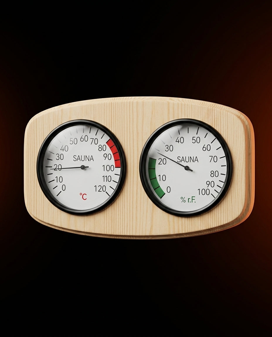 Wooden Sauna Thermometer and Hygrometer – Heat and Humidity at a Glance – product image 2