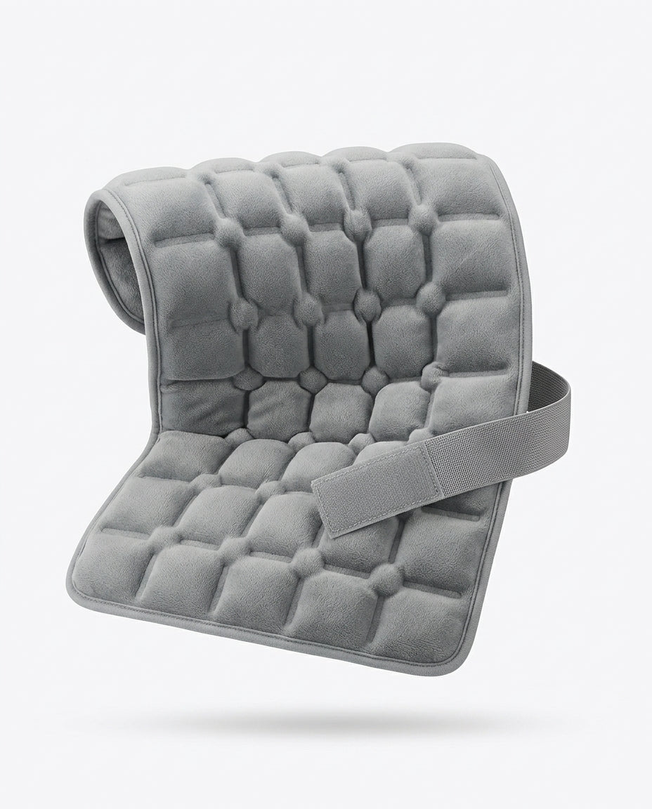 Coussin chaud-froid flexible – coussin gris compartimenté sur fond blanc