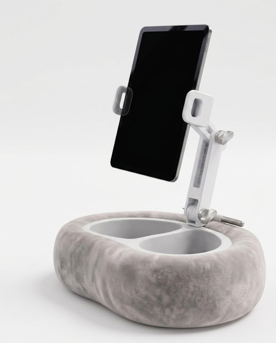 Soft pillow tablet stand – hands-free reading and streaming in bed and on the sofa – product image 1