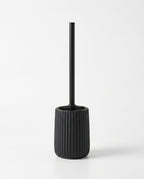 Ceramic toilet brush holder with ribbed design – keeps the brush out of sight in the bathroom – product image 1