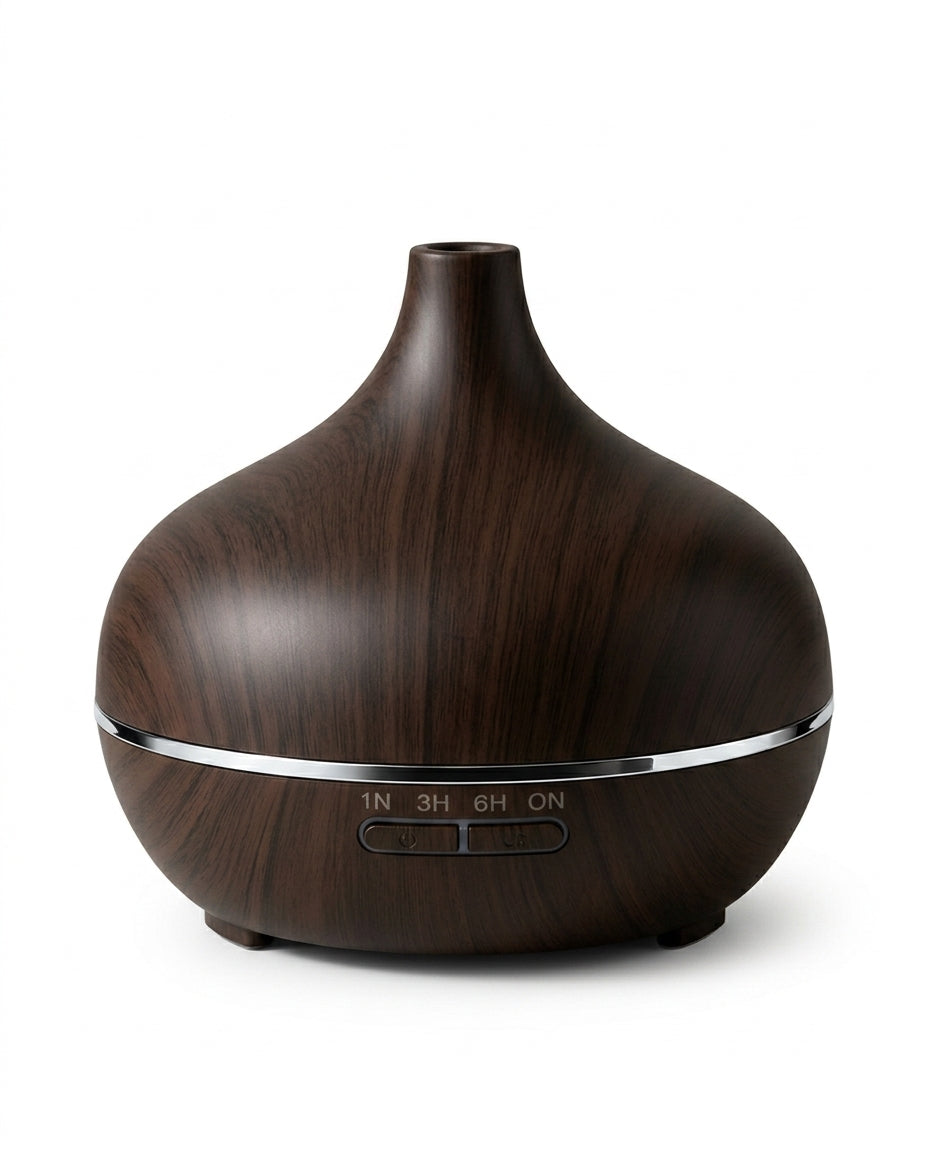 Diffuseur d'arômes à lumière colorée – diffusion ultrasonique au fini bois pour une pièce plus apaisante – image du produit 1