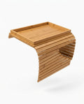 Plateau d'accoudoir pour sofa en bambou – support pliable pour tasse, livre et télécommande – image du produit 1