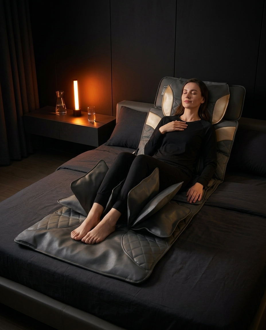 Matelas de massage chauffant à pression d'air – détente de tout le corps avec soutien lombaire – image du produit 2