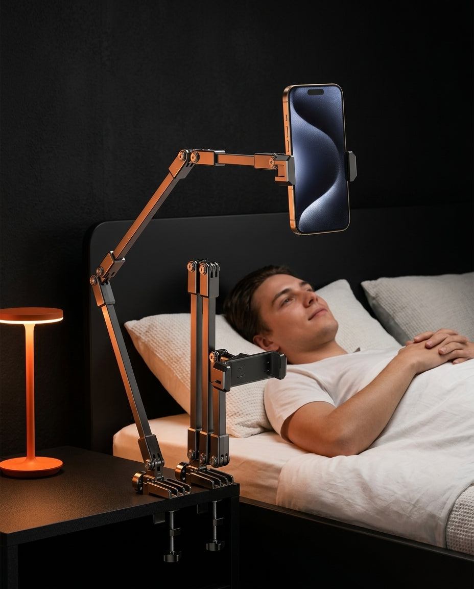 Support de téléphone pour le lit avec bras pivotant – regarder et lire mains libres – image du produit 2