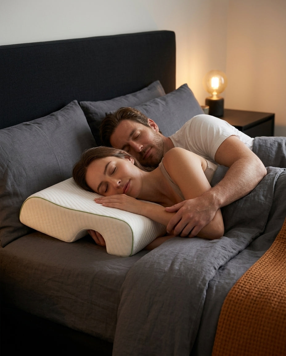 Oreiller pour couple avec passage pour le bras – se coller sans avoir le bras engourdi – image du produit 2