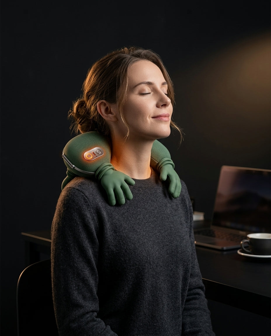 Neck massager with heat – kneading for neck and shoulders after a day at the office – product image 2