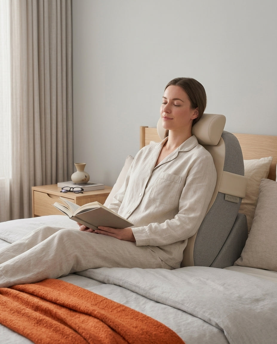 Bed backrest – structured support with side bolsters and neck roll – product image 2