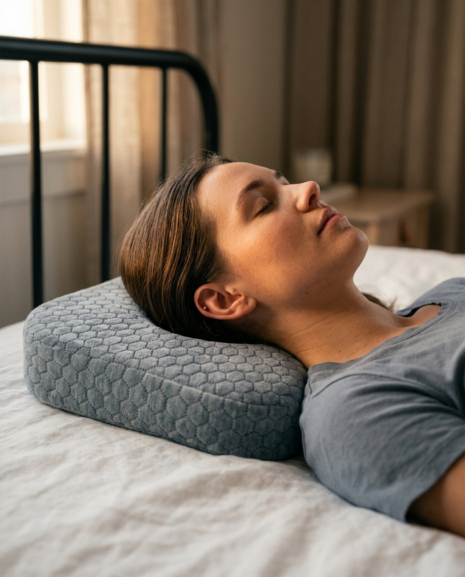 Oreiller avec trou pour l'oreille pour dormeurs sur le côté – soulage la pression sur les oreilles et les perçages – image du produit 2