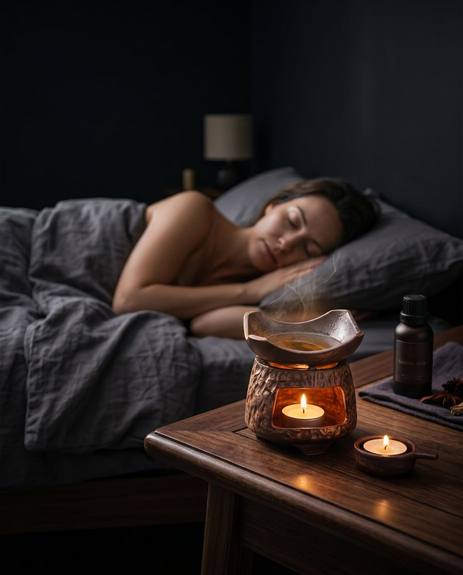 Lampe à parfum en céramique pour lampion – douce lueur de chandelle pour des soirées relaxantes – image du produit 3