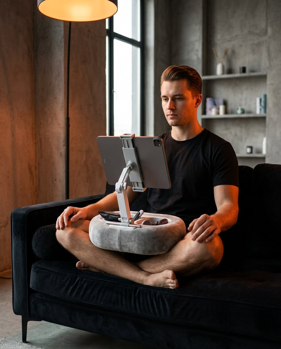 Soft pillow tablet stand – hands-free reading and streaming in bed and on the sofa – product image 3