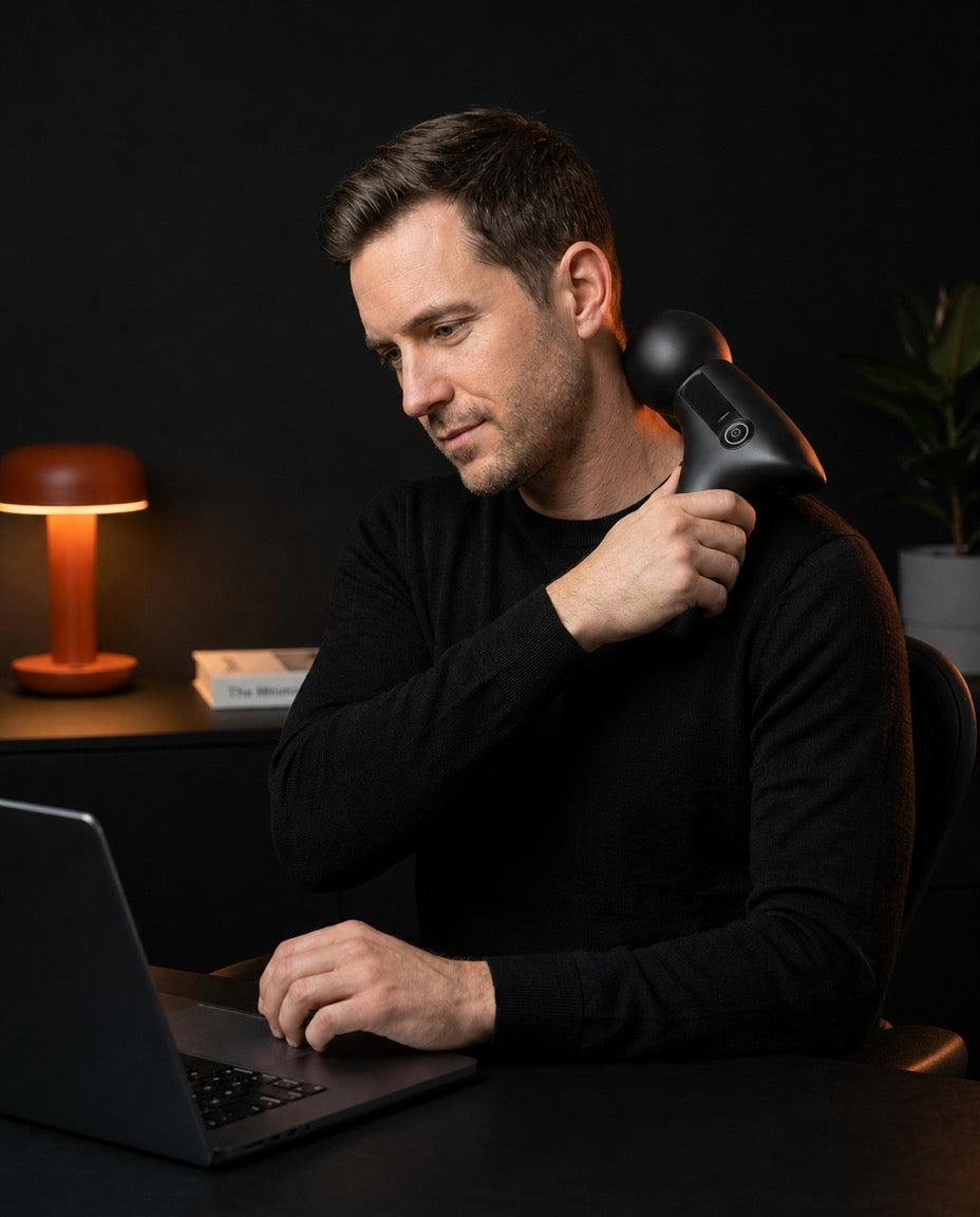 Handheld deep tissue massager – targets tension in the calves and neck – product image 3