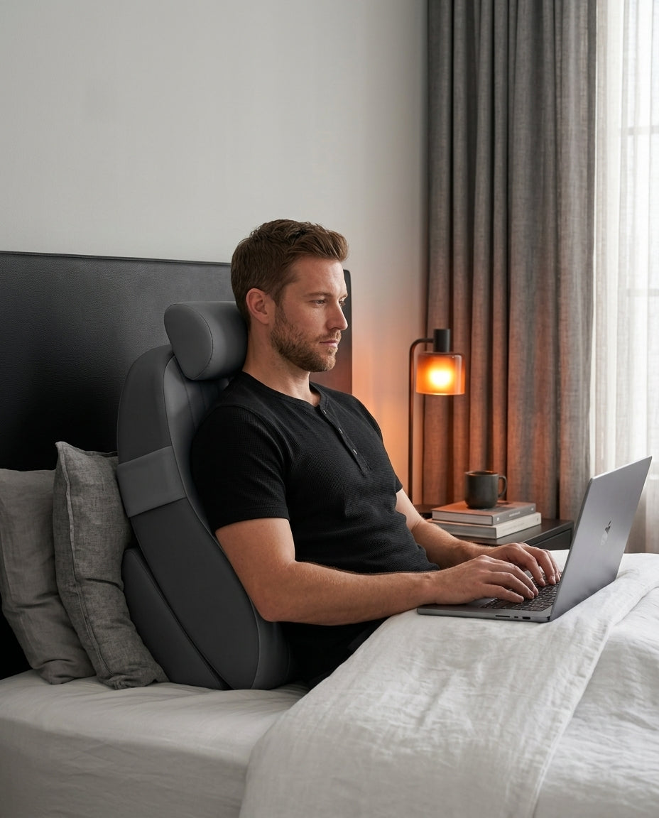 Bed backrest – structured support with side bolsters and neck roll – product image 3