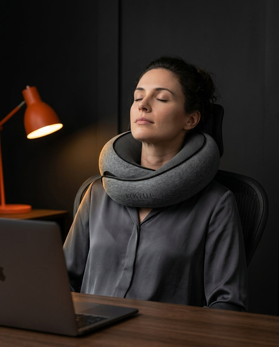 Memory Foam Travel Neck Pillow – Foldable with Clip for Flights and Trains – product image 3