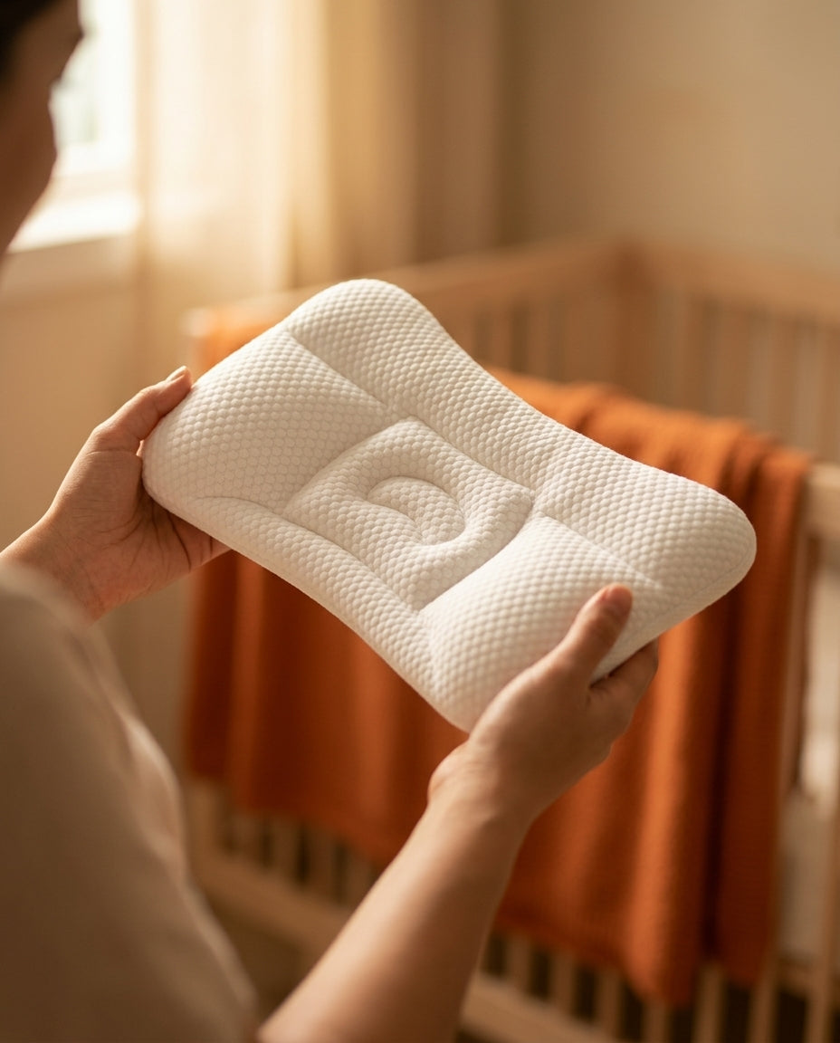 Coussin pour bébé avec creux ergonomique pour la tête – soutien doux pour la sieste et les déplacements – image du produit 3