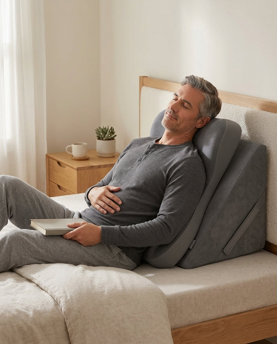 Coussin triangulaire réglable – soutien droit pour lire, se détendre et s'incliner au lit – image du produit 3