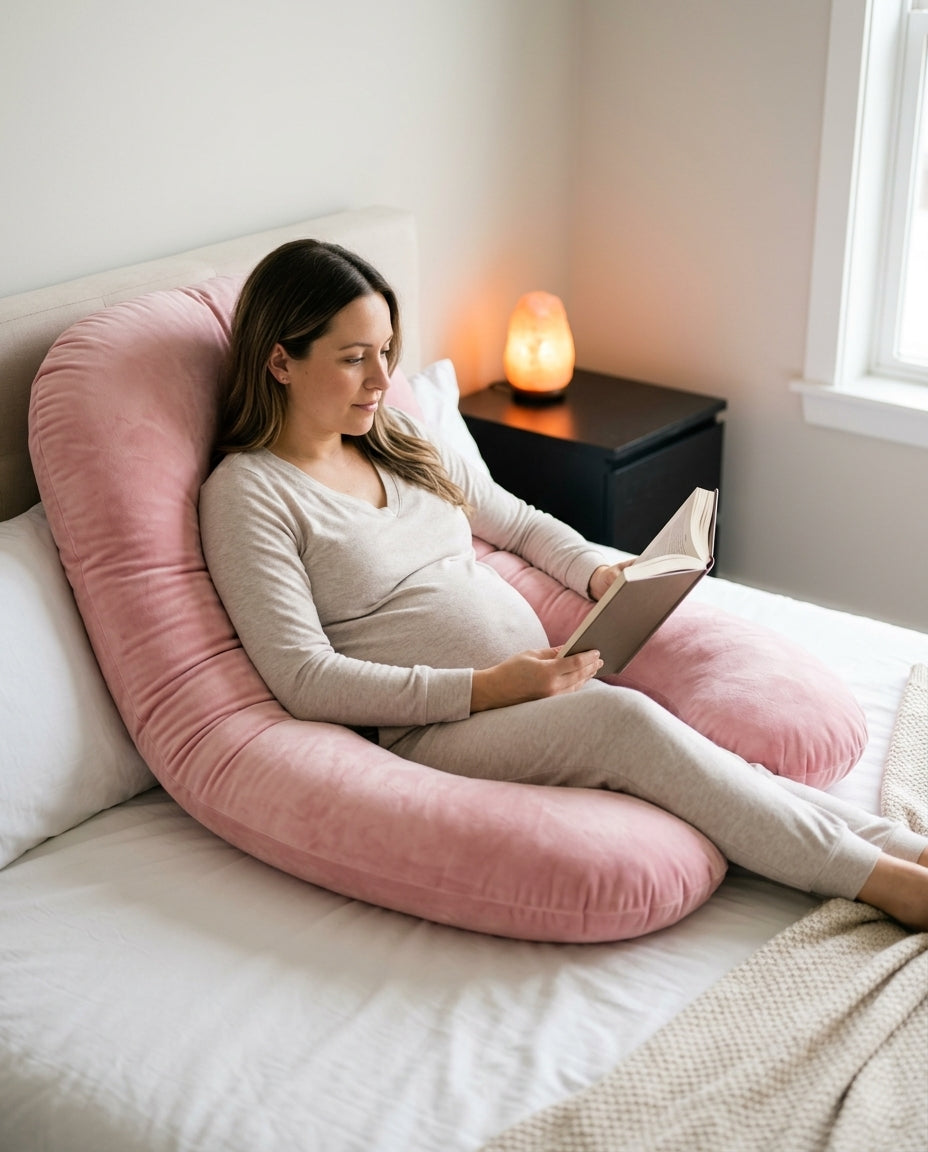 Oreiller en U pour dormir sur le côté – oreiller corporel pour un sommeil réparateur et pendant la grossesse – image du produit 2