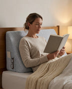 Coussin triangulaire en mousse à mémoire de forme pour le lit – inclinaison douce pour lire et se détendre – image du produit 3