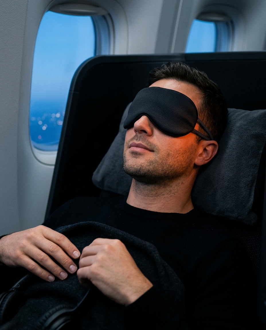 Masque de sommeil en soie à forme profilée – obscurité totale à la maison comme en déplacement – image du produit 3