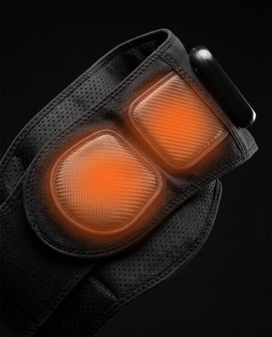 Ceinture chauffante de massage sans fil – intérieur avec surfaces chauffantes mises en évidence