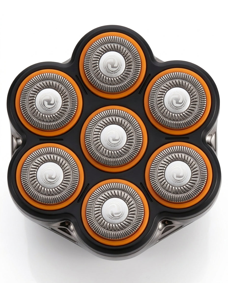 Head shaver with 7 pivoting heads – a fast wet and dry shave – product image 5