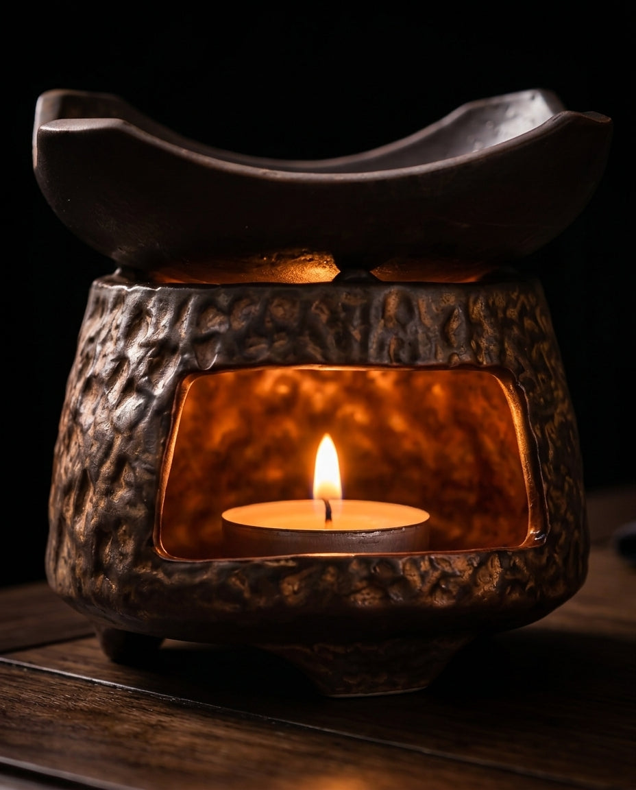 Lampe à parfum en céramique pour lampion – douce lueur de chandelle pour des soirées relaxantes – image du produit 5