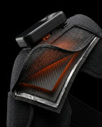 Inside of the heated shoulder wrap showing the heating surface