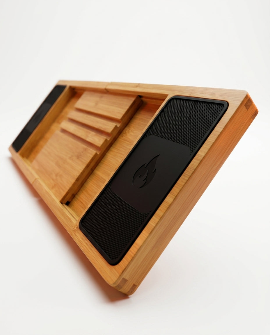 Bamboo Bathtub Caddy – Extendable with Room for a Book, Tablet, Glass and Candles – product image 6
