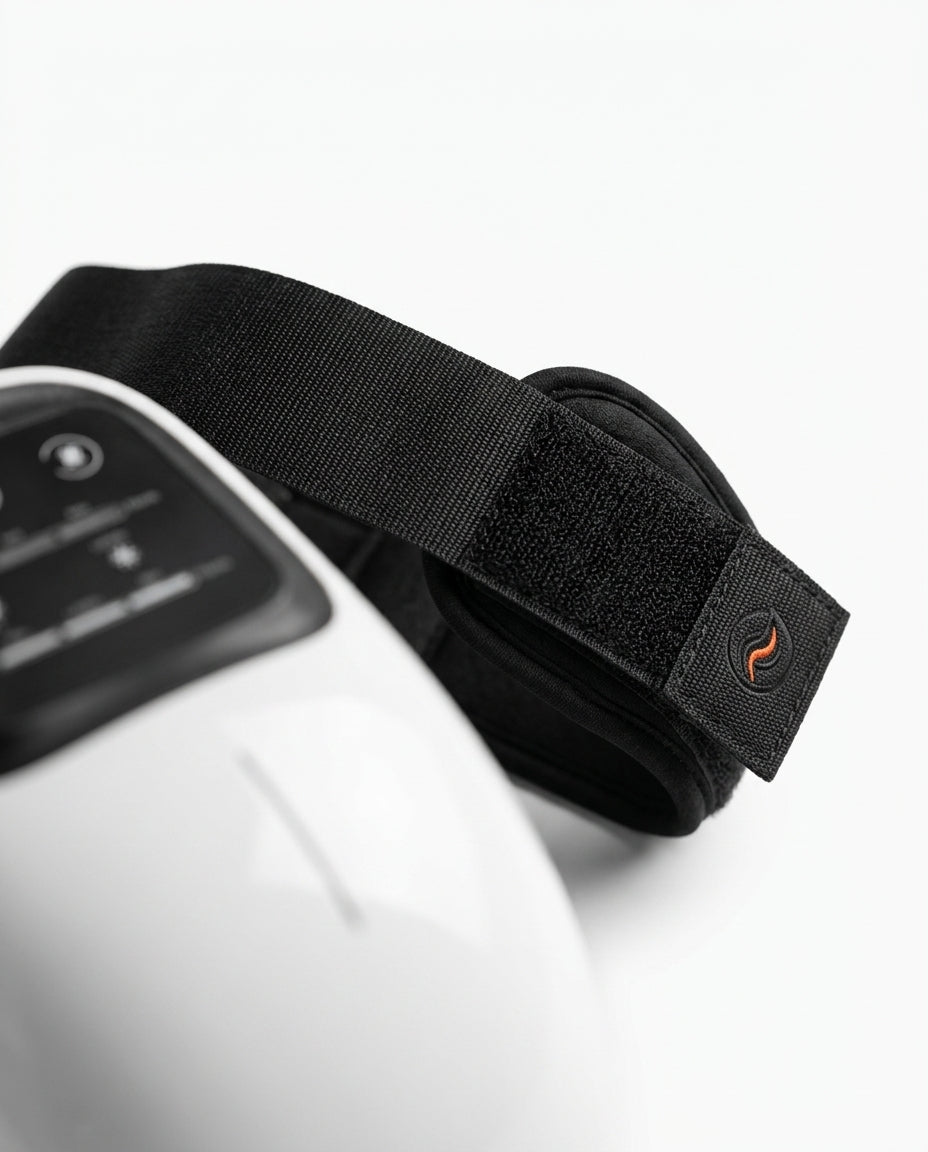 Knee massager with heat – side strap and fastener
