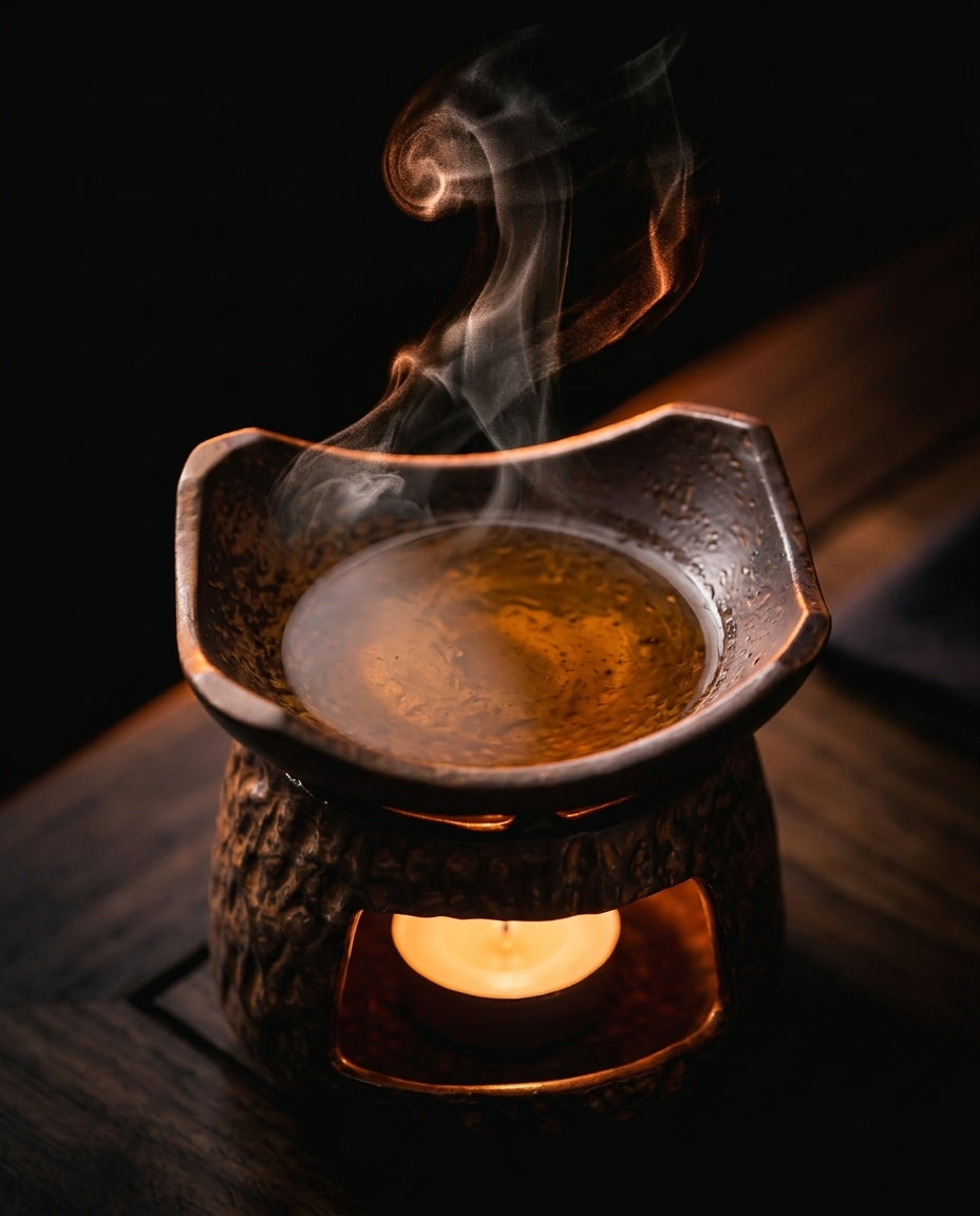 Lampe à parfum en céramique pour lampion – douce lueur de chandelle pour des soirées relaxantes – image du produit 6