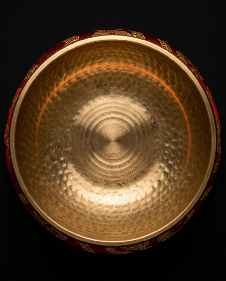 Handcrafted Copper Singing Bowl with Mallet and Cushion – for Meditation – product image 6