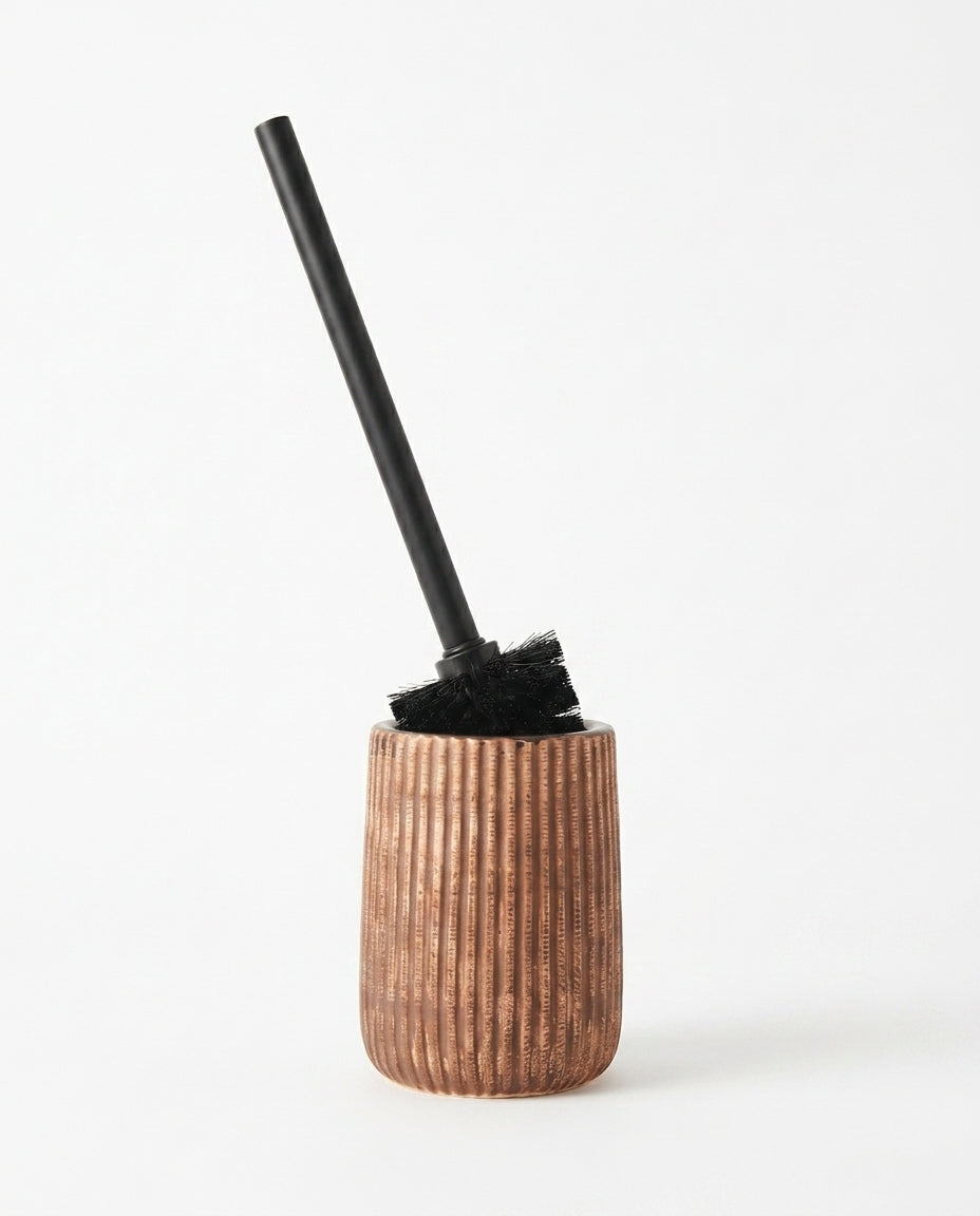 Porte-brosse de toilette en céramique au design cannelé – dissimule la brosse dans la salle de bain – image du produit 7