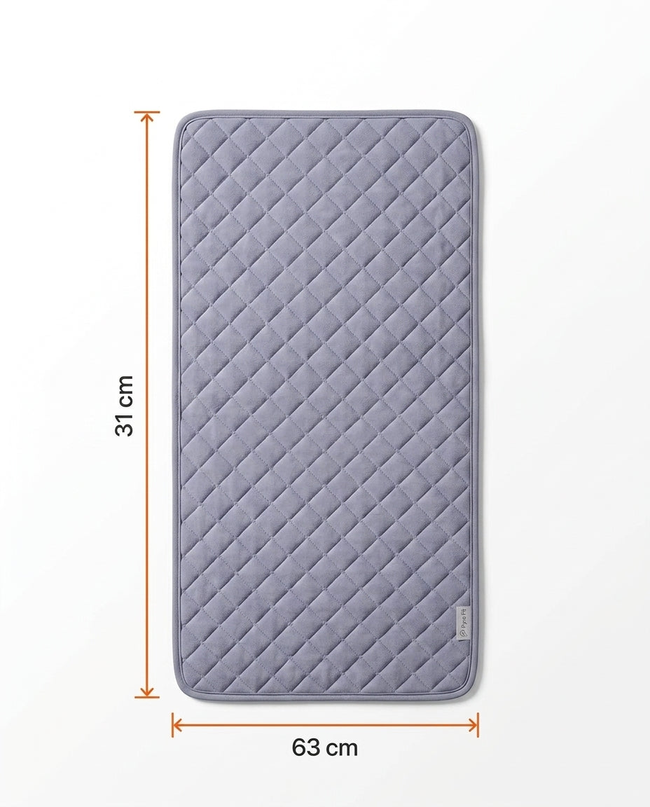 Tapis chauffant électrique – 63 × 31 cm – illustration des dimensions du tapis rectangulaire