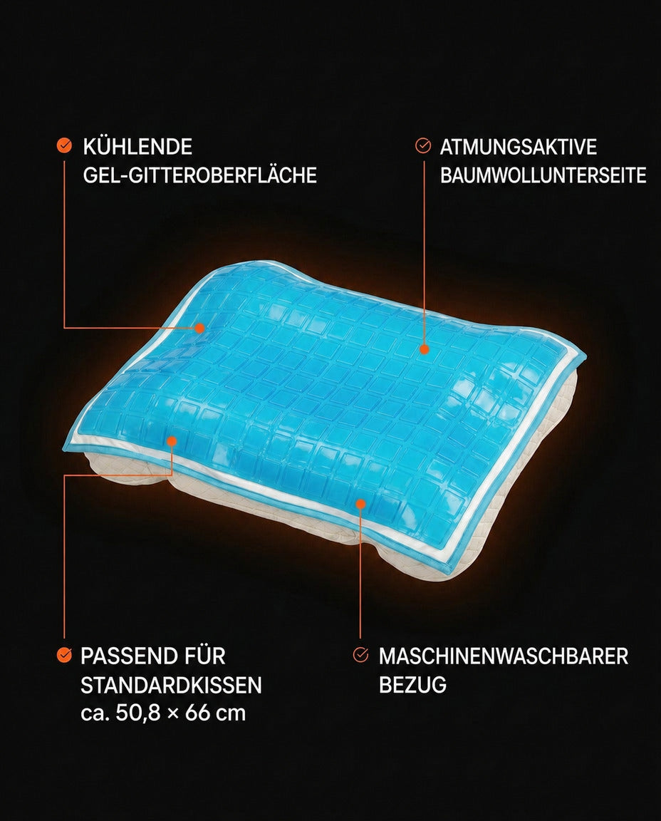 Cooling Pillow Cover for Hot Sleepers – Gel Surface with Quilted Lining – product image 7