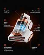 Mite vacuum for mattresses, sofas and upholstery – strong suction against dust in fabrics – product image 7