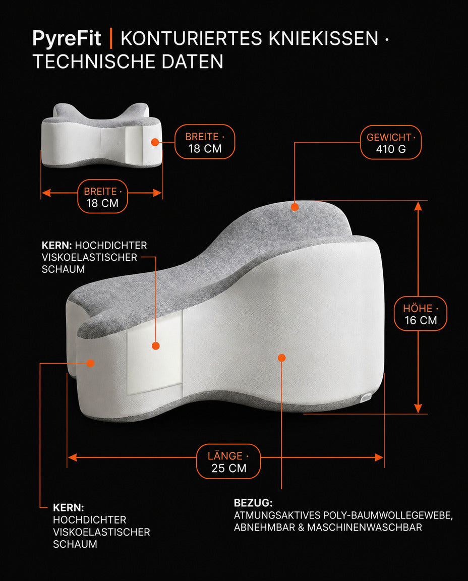 Memory foam knee pillow for side sleepers – keeps hips and spine aligned – product image 7