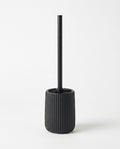 Ceramic toilet brush holder with ribbed design – keeps the brush out of sight in the bathroom – product image 8