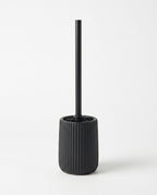 Ceramic toilet brush holder with ribbed design – keeps the brush out of sight in the bathroom – product image 8