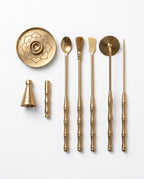 Ensemble d'outils à encens en laiton – accessoires rituels pour encens en poudre et en cônes – image du produit 8